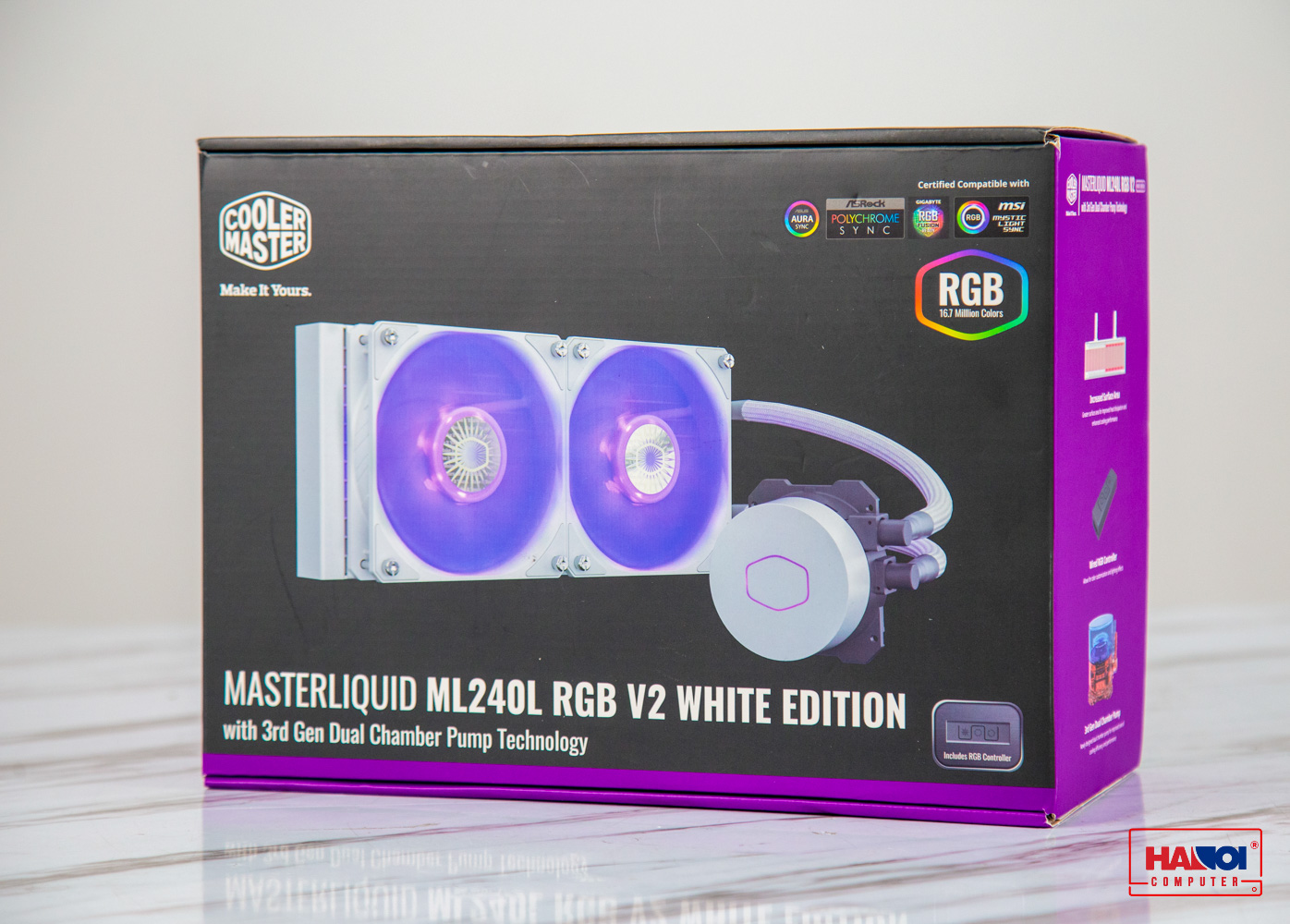 Cooler Master MasterLiquid ML240L RGB V2 White Edition full box